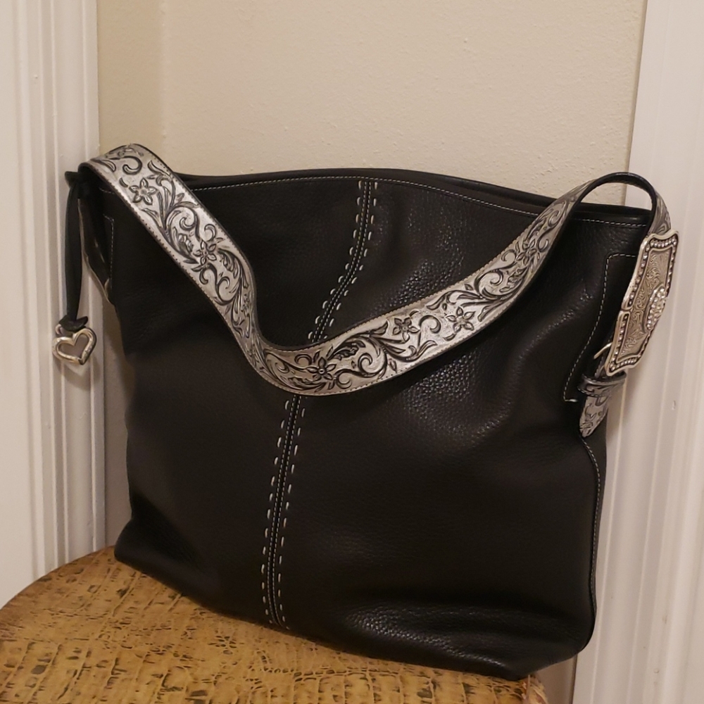 Brighton black leather bag